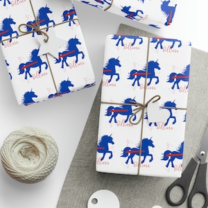 Buffalo Football Unicorn White Wrapping Paper Gift Wrap