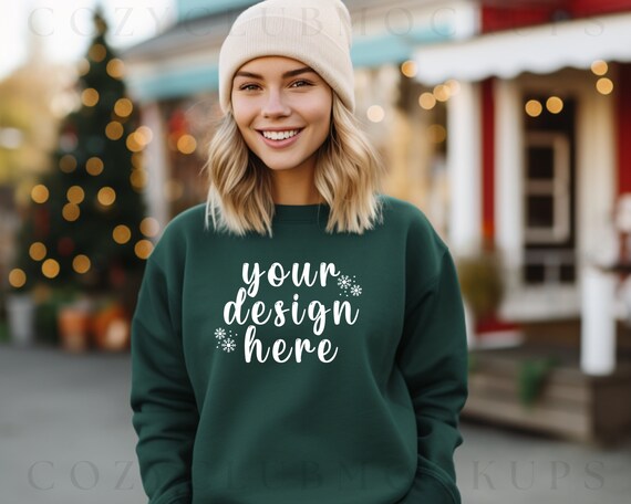 Gildan dark green sweatshirt sale