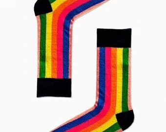 Rainbow Pride Colorful Socks, Mismatched Socks, Funny Socks