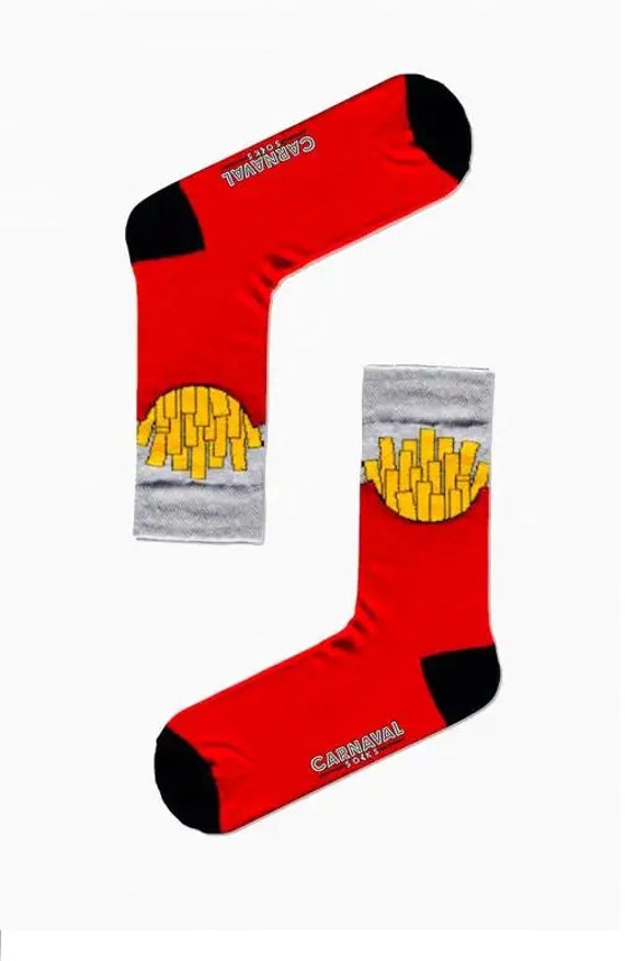 Playful French Fries Funny Socks, Whimsical Comfort Socks