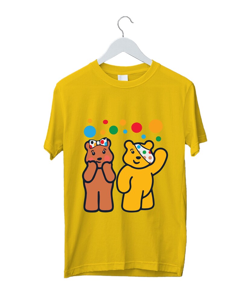 Cute Pudsey Bear Children in Need 2024 Tshirt Charity Raising Spotty