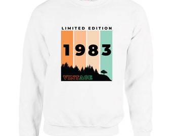Vintage 1983 40th Birthday Jumper, Happy Birthday Gift Sweatshirt, Classic Gift men women, Limited Edition, Classic, Kids Adult Sweatshirt