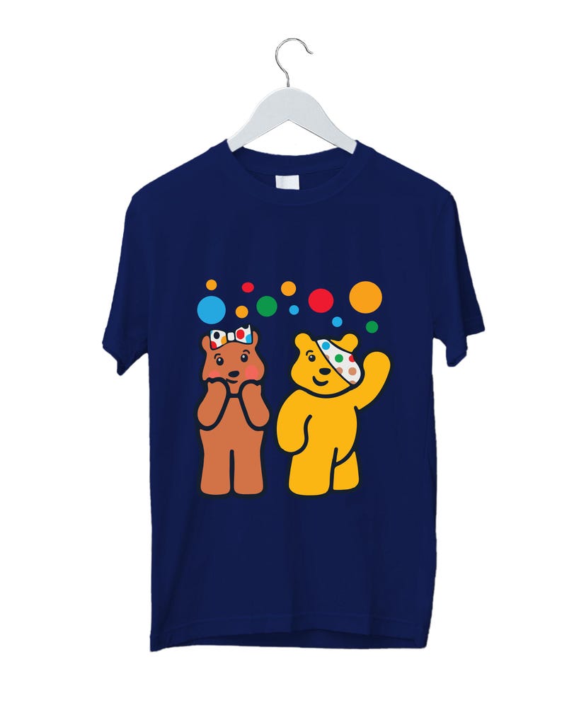 Cute Pudsey Bear Children in Need 2024 Tshirt Charity Raising Spotty
