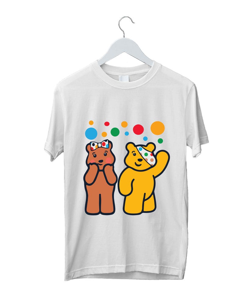 Cute Pudsey Bear Children in Need 2024 Tshirt Charity Raising Spotty