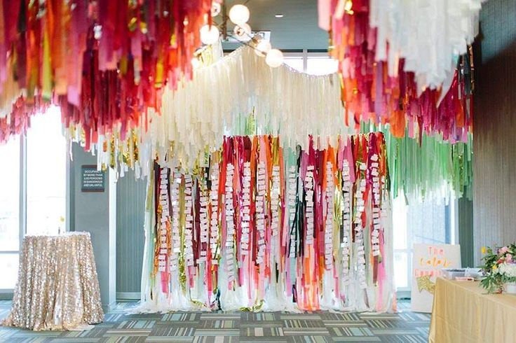 Ceiling fringe streamer custom garland