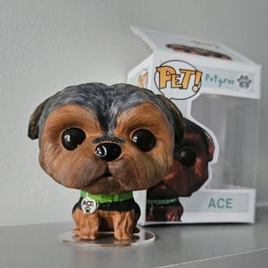 Custom Funko Pop Dog - Pet Portrait - Yorkie or Any Breed - Miniature with Accessories & Toys, Memorial Gift, Gift for Pets