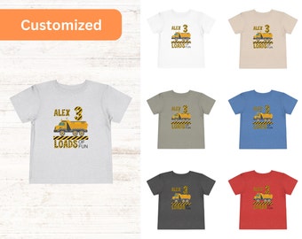 Personalized Construction Birthday Shirt - Loads of Fun - Customizable Name & Age, Dump truck, customized, custom age