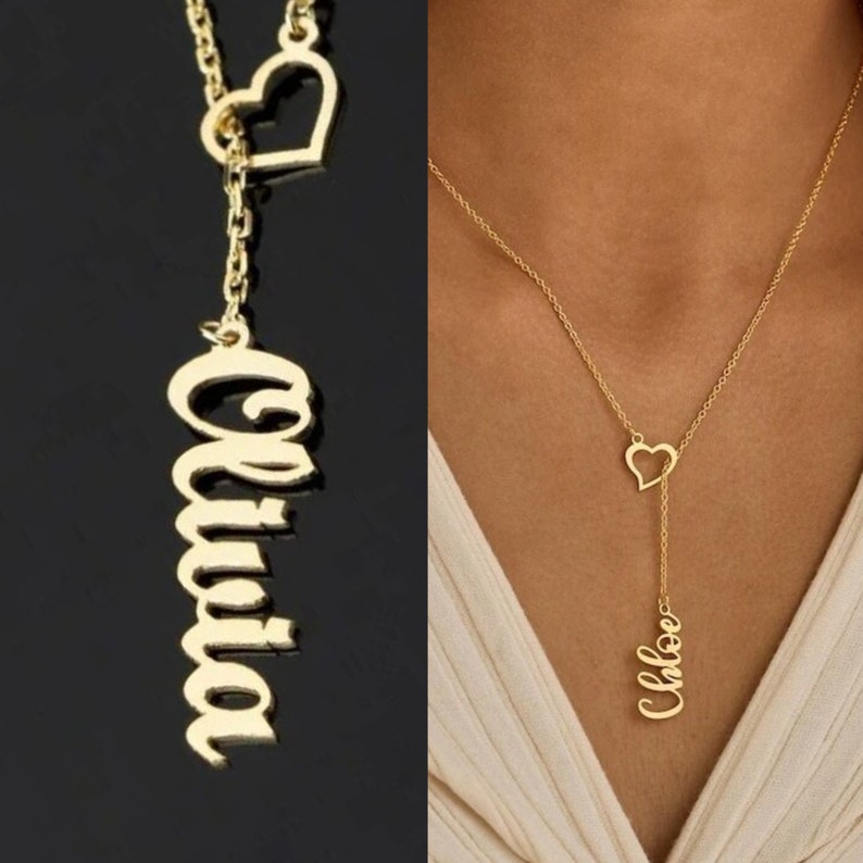 Custom name heart necklace Clearance