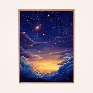 UNIVERSE Sky Full Of Stars - art nature spiritualité décoration murale unique affiche illustration coloré ciel étoilé magie des rêves