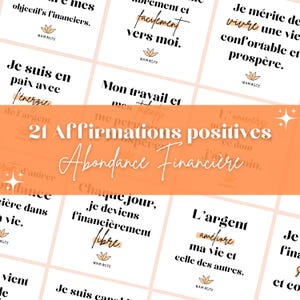 21 Positive Affirmations in French, Financial Abundance, Decoration, Well-being, Spirituality, Gift