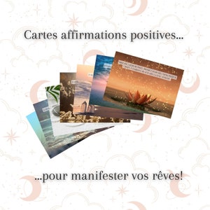 Cartes à imprimer "Manifester vos rêves" ~ Affirmations positives ~ Loi de l'attraction ~ Décoration | Bien-être | Spiritualité
