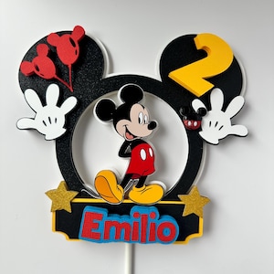 Mickey Mouse Personalized Cake Topper: 7.5&quot; Birthday Party Decor