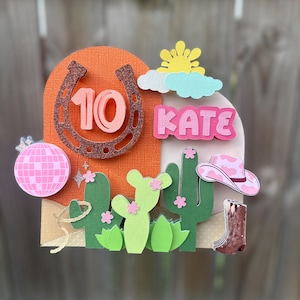 Cowgirl Birthday Cake Topper: 3D Country Party Decor