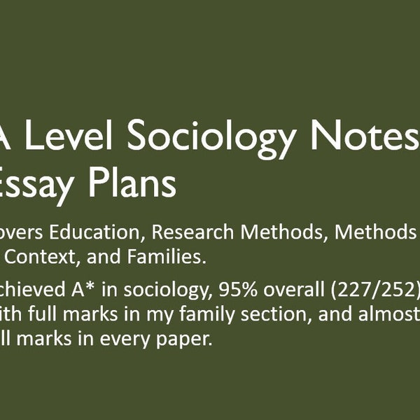 A Level Sociology Notes
