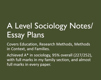A Level Sociology Notes