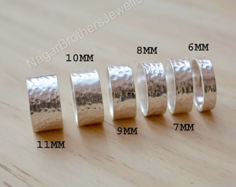 Chunky Silber breit schmal Band Ring Schmuck handgemachtes Geschenk für Mann, solide 925 Sterling Silber gehämmert Einzigartige Ring, besonderes Geschenk für ihn