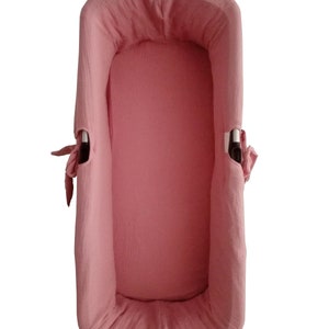 Interior carrycot cover for baby trolley. 100% Soft and Breathable Cotton (Makeup Pink)