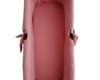 Interior carrycot cover for baby trolley. 100% Soft and Breathable Cotton (Makeup Pink)