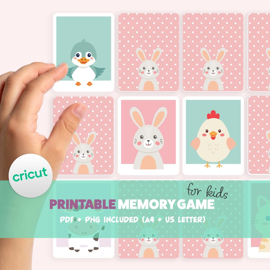 Printable Animal Memory Game for Kids | Cute Pastel Matching Cards ...