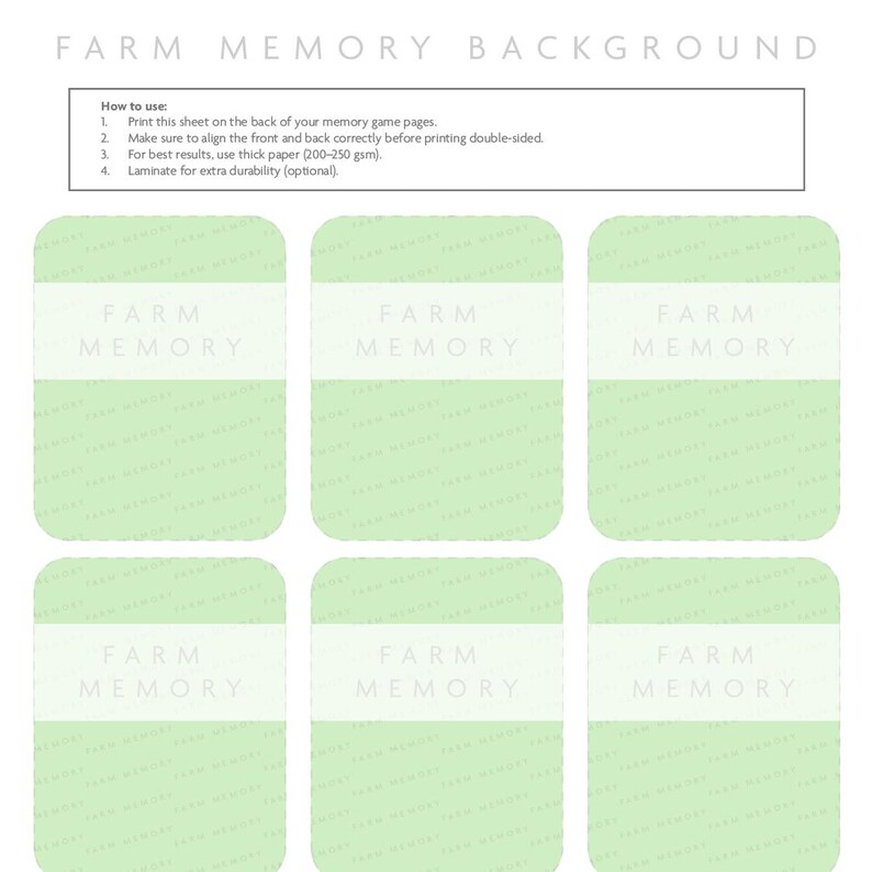 Farm Animal Memory Game – Printable Matching Cards for Kids | Farm ...