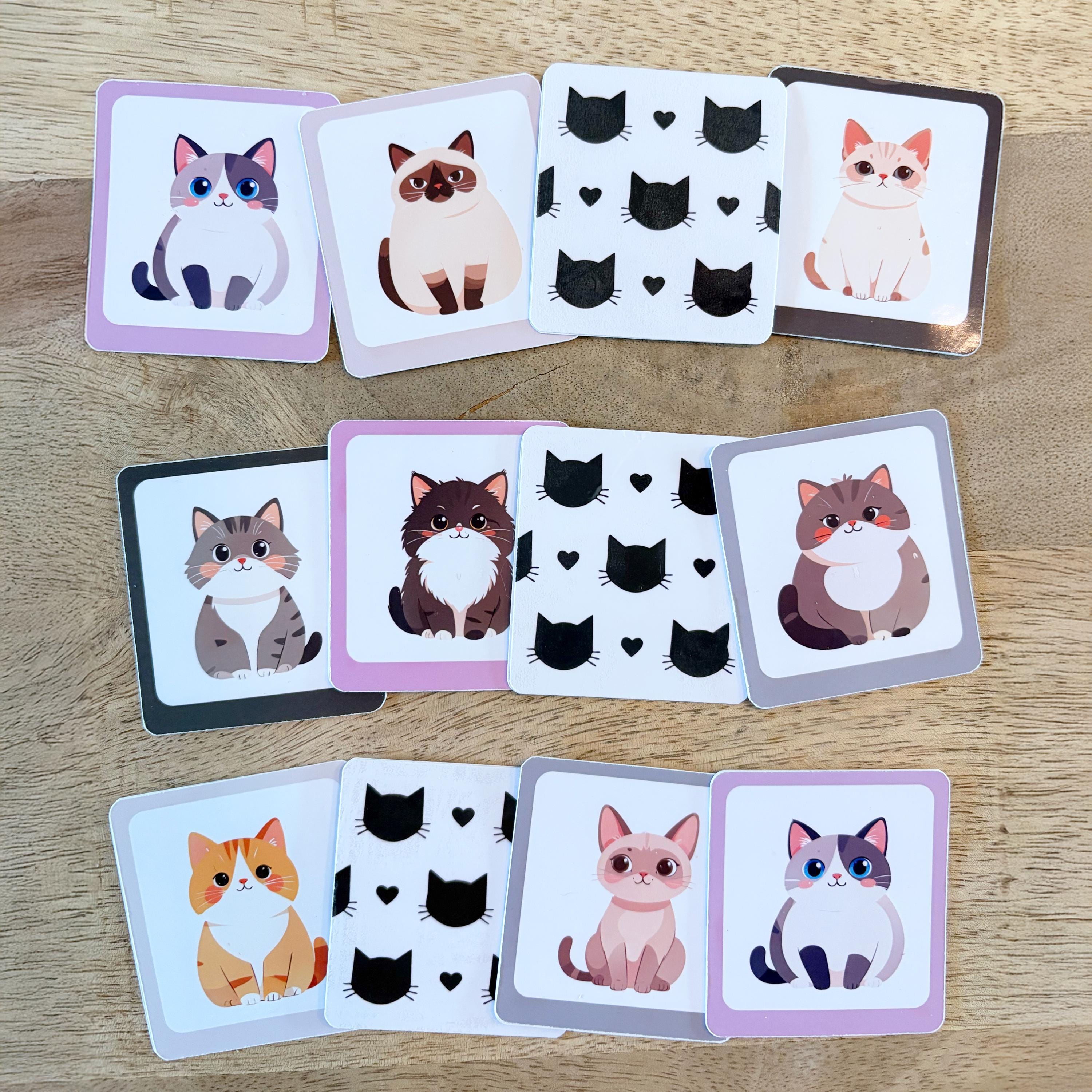 Cute Cat Memory Match Game for Kids | Kitten Breed Matching Cards ...