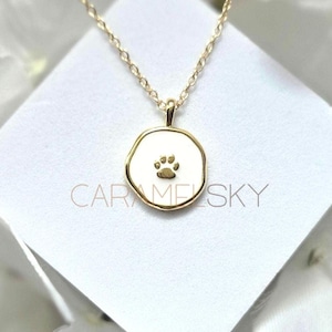 18k Gold Plated Paw Print Necklace | Pet Lover's Jewelry | Paw Print Charm Necklace | Pet Lover Gift | Sentimental Gift | Pet Loss Gift