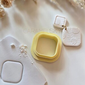Rounded Square Polymer Clay Cutter – 4 Sizes – Single or Full Set – Earring, Stud, Charm Cutter – 3D Printed Tools