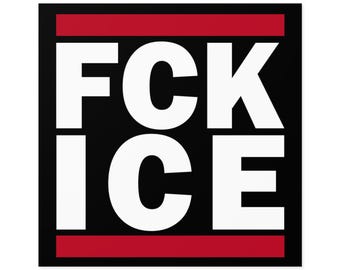 Sticker FCK ICE (plusieurs tailles) | autocollant anti-GLACE | de glace de protestation | Résistez au fascisme | Immigrant professionnel | Résistez à la glace | De la glace