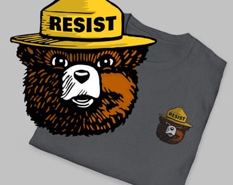 T-shirt Resist Bear, soutien aux travailleurs fédéraux et aux parcs nationaux