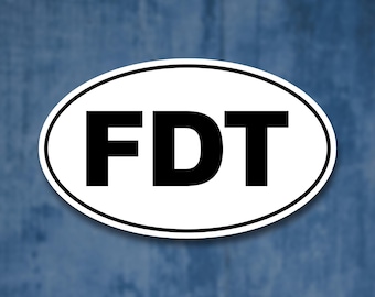 Naklejka FDT (F Donald Trump) | Subtelna naklejka FDT | Anty-Trump, Anty-Elon, Anty-MAGA | Koszulka Demokratyczno-Liberalna | Feministka Pro-Demokratyczna