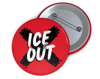 Broche de sortie ICE (plusieurs tailles) | Bouton anti-GLACE | Épinglette de protestation « Abolish ICE » | Bouton antifasciste