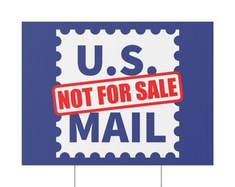Enseigne de cour US Mail Not for sale 24 x 18 pouces, enseigne de protestation USPS, Defend Postal Service, Support U.S. Postal Service Sign, Support Federal Workers