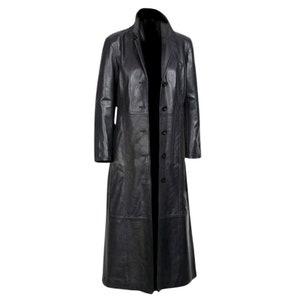 Womens Original Leather Trench, Leather Coat women, Black Leather Women Coat