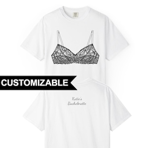 Custom Personalized Bridal Bachelorette Bra T-Shirt, Bridal Party Tee,  Engagement Celebration Gift, Customizable Bride Tribe Shirt
