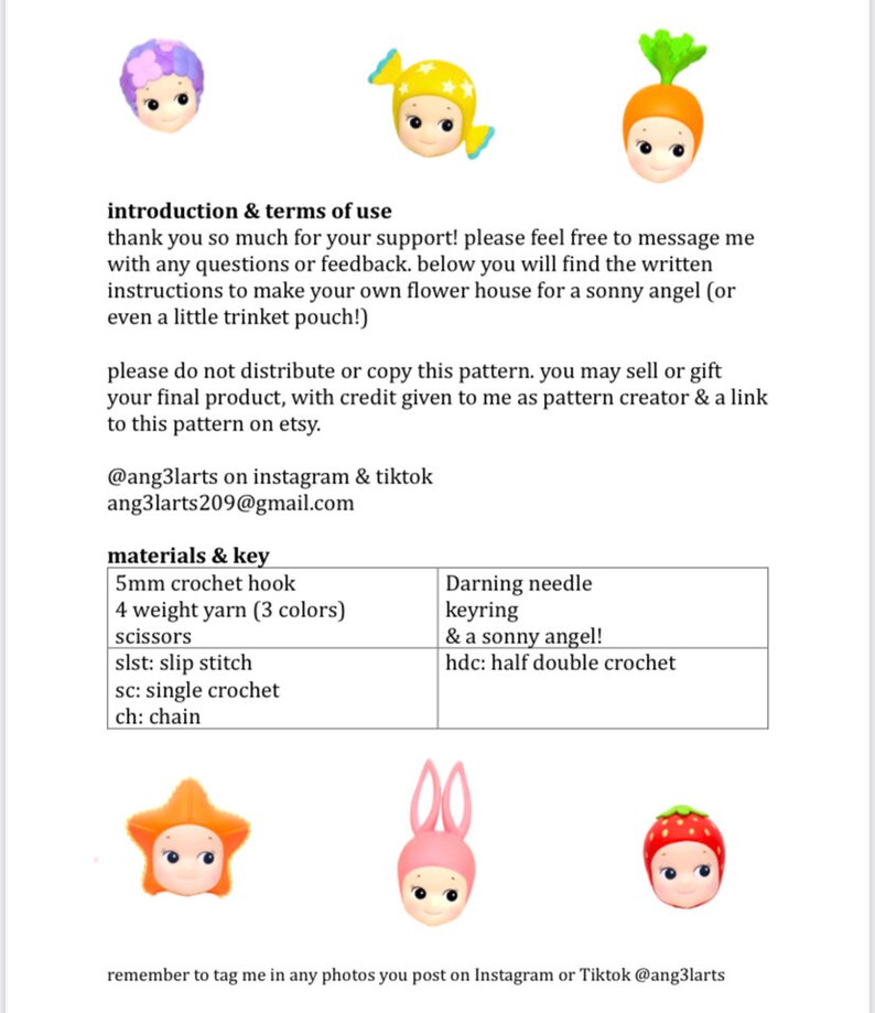 gehäkelte Sonny Angel Tasche Anleitung pdf Bild 5