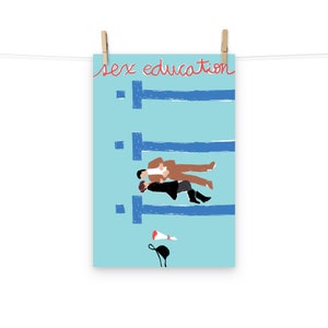 Maeve and Otis Sex Education Pool Poster - Etsy
