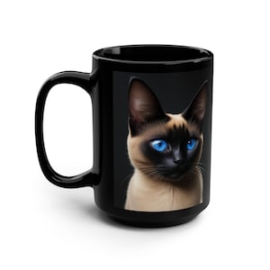 Cat Edition Siamese Black Mug, 15oz