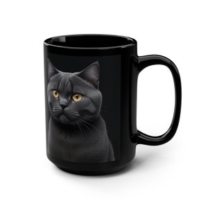 Cat Edition Black British Shorthair Mug, 15oz
