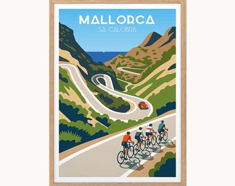 SA CALOBRA CYCLING Poster - Mallorca Vintage Travel Art