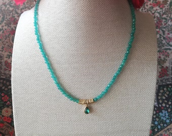 Nefertiti necklace ___ collier agate et acier inoxydable