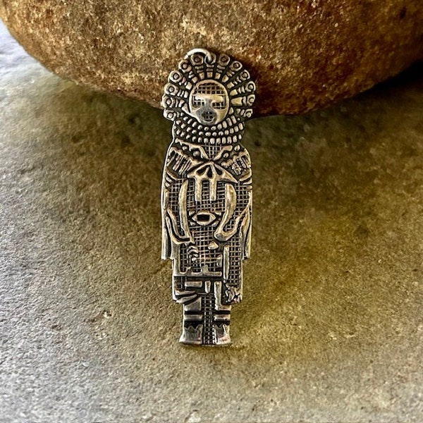 Vintage Sterling Southwest Native American Sunface Kachina Pendant Charm