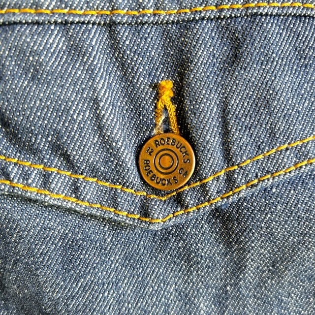 70’s Unisex Denim Sherpa Ranch Western Barn Roebuck Sears Coat Jacket by Roebucks Sears main image 1