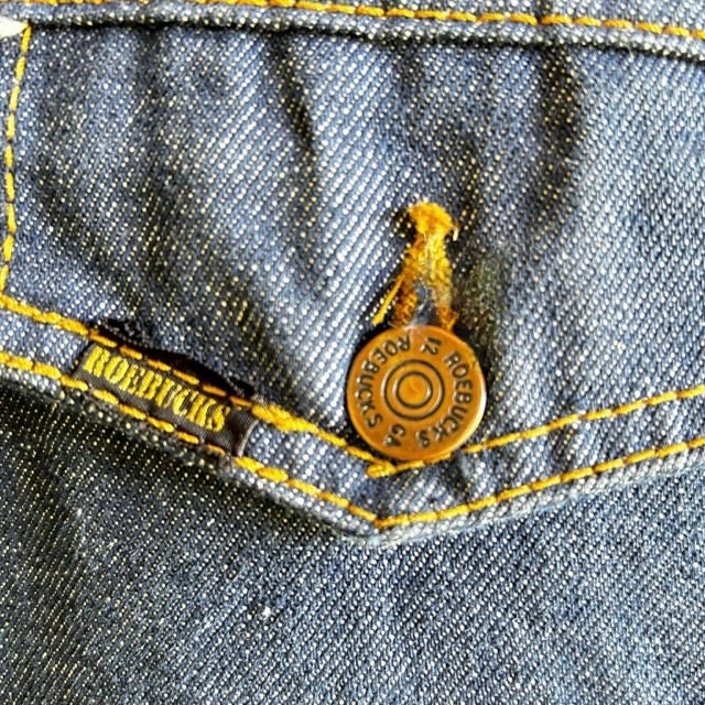 70’s Unisex Denim Sherpa Ranch Western Barn Roebuck Sears Coat Jacket by Roebucks Sears main image 0
