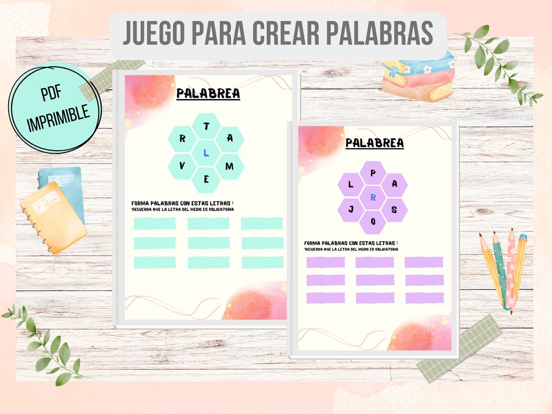 Game to create words educational material activities for etsy