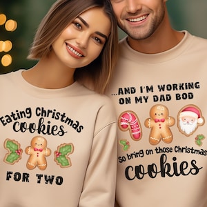 Matching Christmas Pregnancy reveal Sweatshirt, Couple&#39;s pregnancy announcement sweatshirt, Matching mom and dad to be Christmas sweaters
