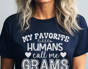 Grams T-shirt, Tee for Grams, Grams est 2024 shirt, Mother's day gift, Gift for Grams, 'My favorite little humans call me Grams' shirt