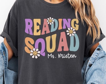 Reading teacher shirt, School Reading specialist shirt, Reading team T-shirt, Reading Squad tees, Reading aide shirt, Reading teacher gift