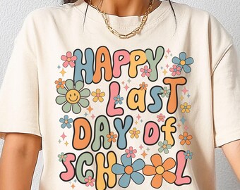 Happy last day of School shirt for teacher, End of year teacher shirt, Peace out school, Schools out for summer, School secretary shirt