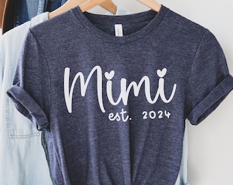 Mimi est 2025 shirt, Pregnancy announcement to grandparents, Mimi established 2025 pregnancy reveal shirt, Mothers day gift, Gift for Mimi