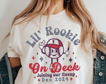 Patriotic baseball pregnancy reveal shirts, 4th of July baby reveal tee, Retro Baseball baby announcement tee, Custom mom and dad to be tees